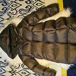 Size M Girls warm puffer down coat Polo by Ralph Lauren army green color